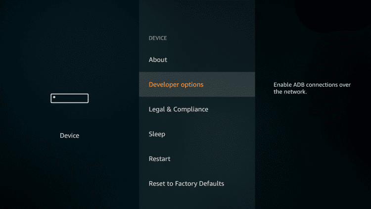 developer options firestick