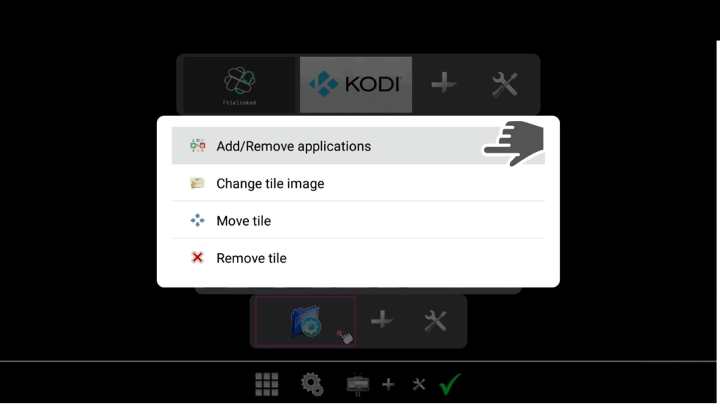 add/remove app on top tv launcher 2