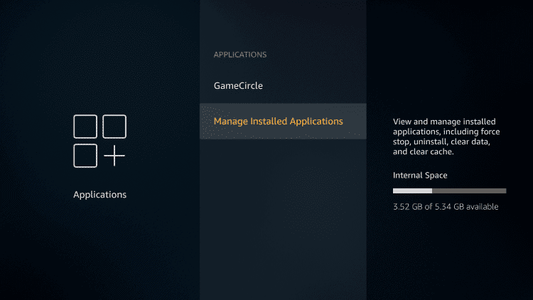 manage installed applications on firestick