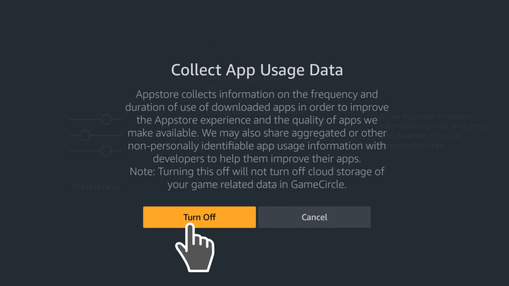 Turn off Collect App Usage Data