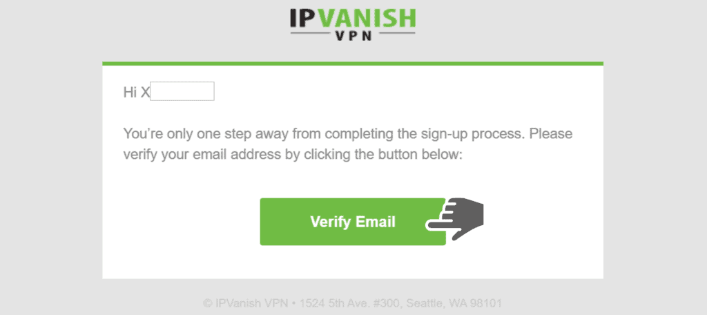 verify email ipvanish
