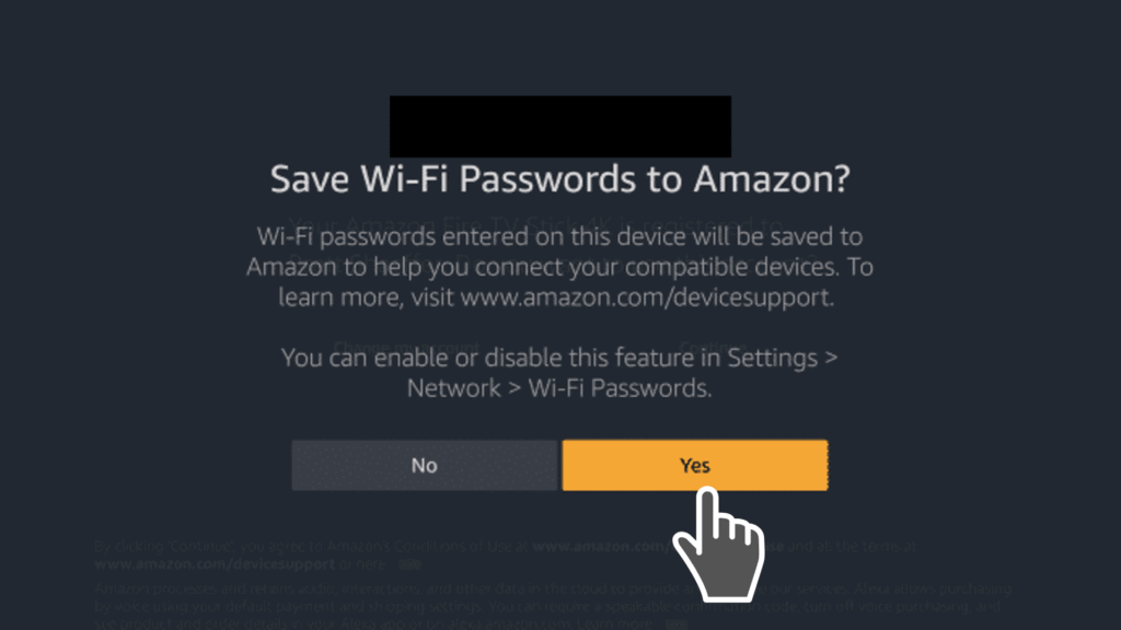 Save WIFI password to Amazon