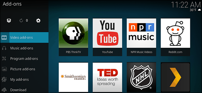 official kodi addons
