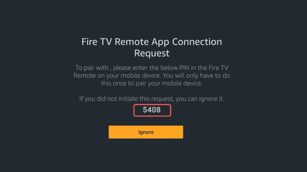 Fire TV Remote App Connection Request