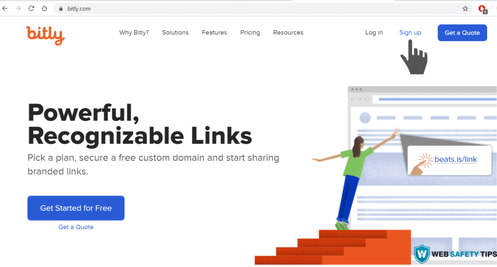 Sign up on Bitly