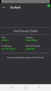 VPNSafetyDot You are protected through a VPN network