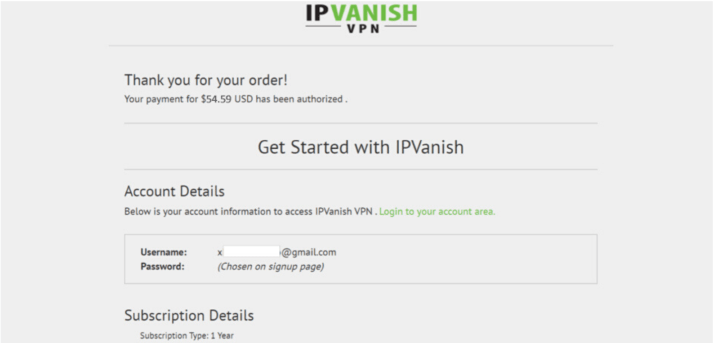 get started with ipvanish email