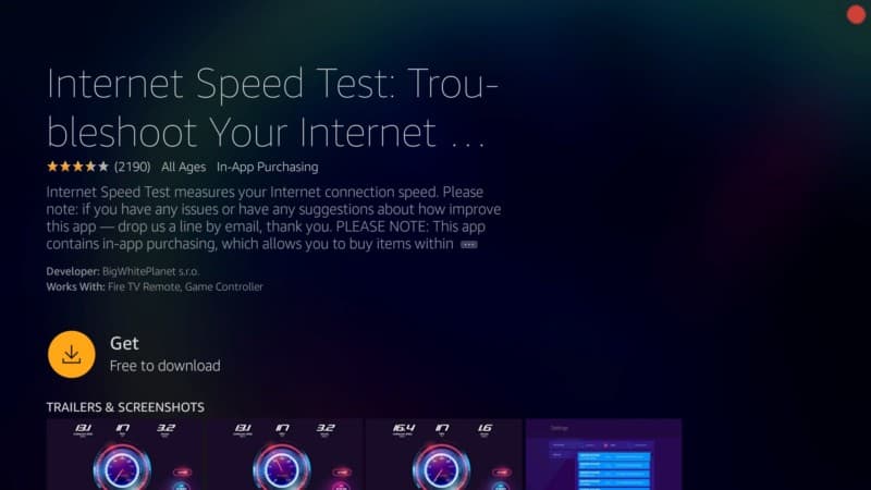 Get Internet Speed Test App on Firestick