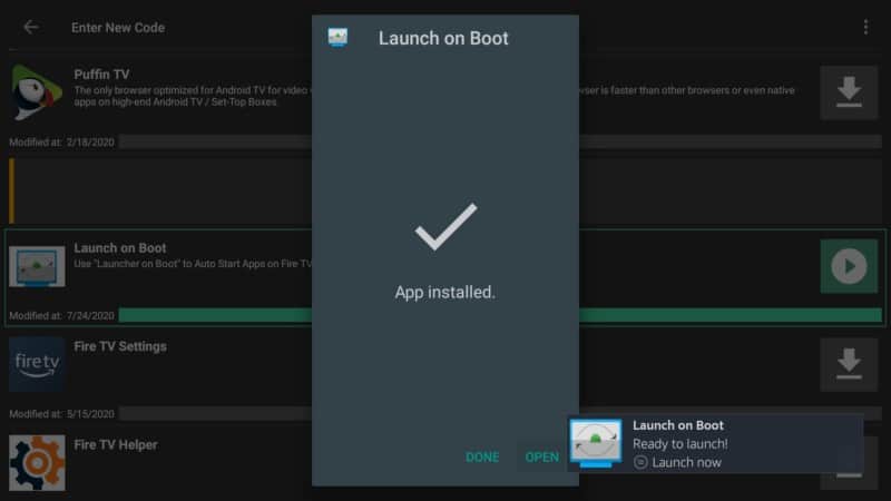 open launch on boot