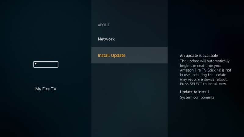Firestick update available