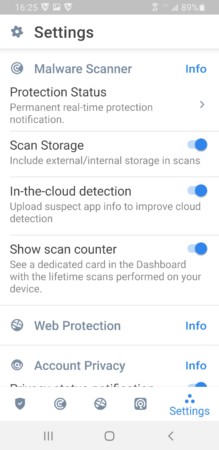 VIPRE Android Security Settings