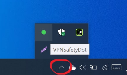 VPNSafetyDot taskbar