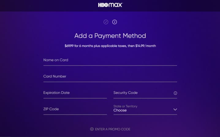 hbo max payment method