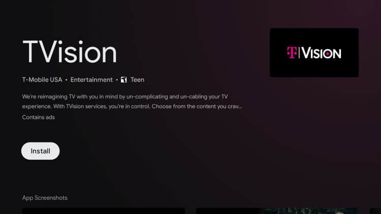 install tvision android tv
