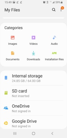 Android My Files manager