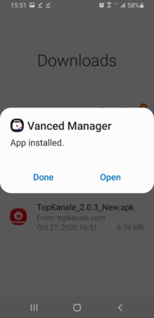 Open Vanced App Android