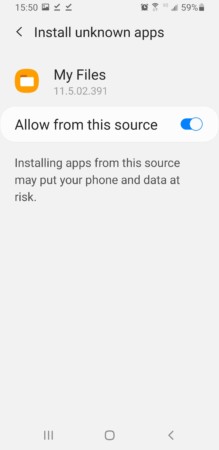 allow apps from unknown sources Android