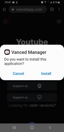install Vanced Youtube on Android phone
