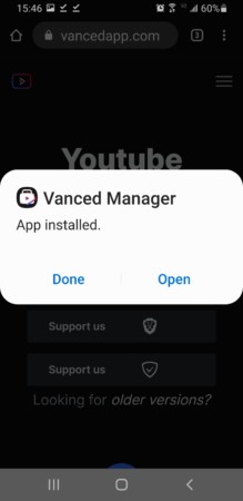 open Vanced Youtube on Android