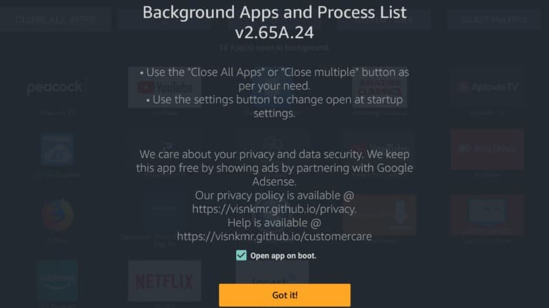 background apps and process list app instructions