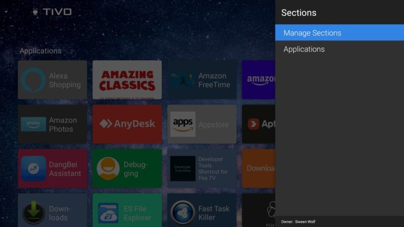 manage sections wolf launcher