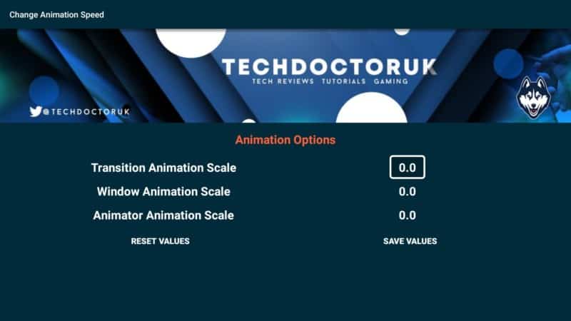 animation options techdoctoruk