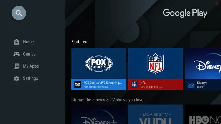 search on Android tv box